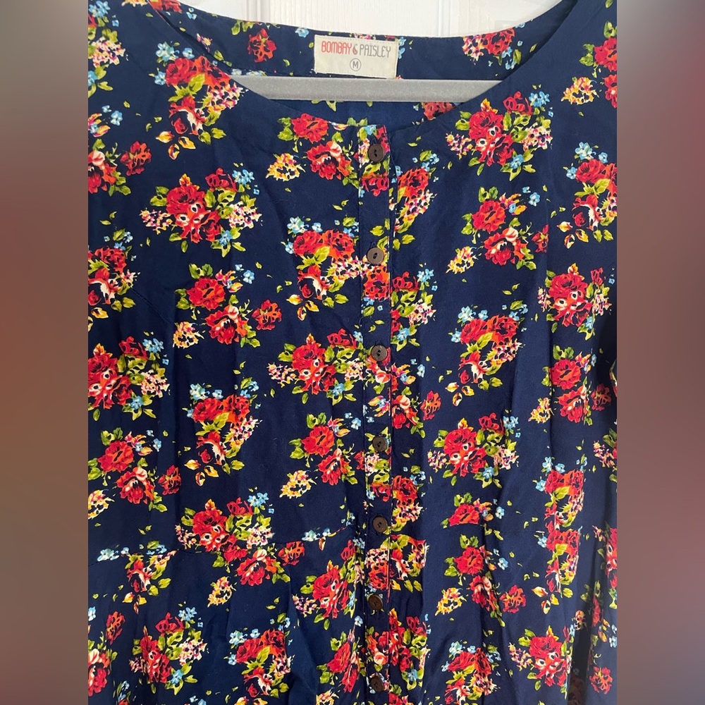 BOMBAY PAISLEY - BOHO ASYMMETRICAL HEM DRESS - Picture 3 of 10